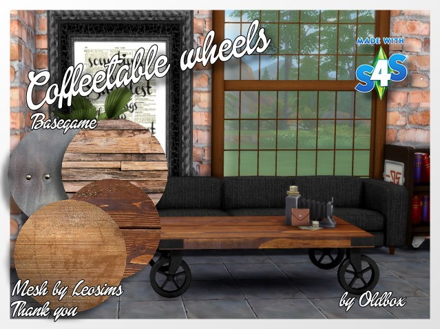 Sims 4 Coffeetable wheels by Oldbox at All 4 Sims