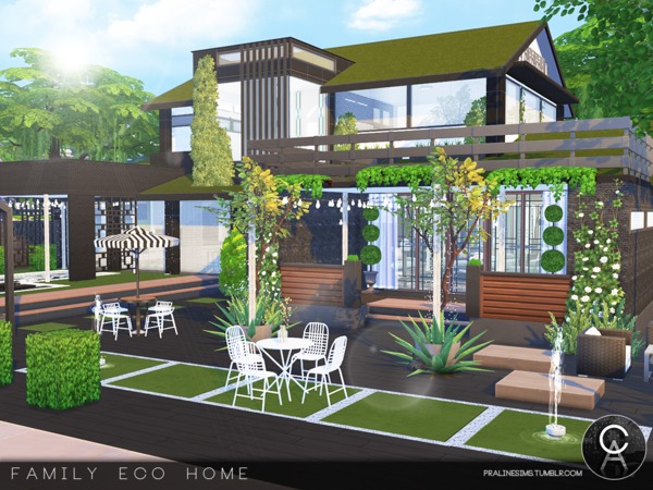 Sims 4 Family Eco Home by Pralinesims at TSR