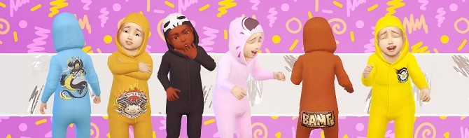 Sims 4 Babywatch: Overwatch themed onesies for toddlers at Valhallan