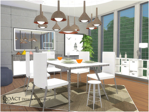 Sims 4 Rain Dining Room by QoAct at TSR