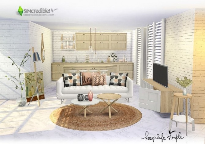 Sims 4 Keep Life Simple livingroom at SIMcredible! Designs 4