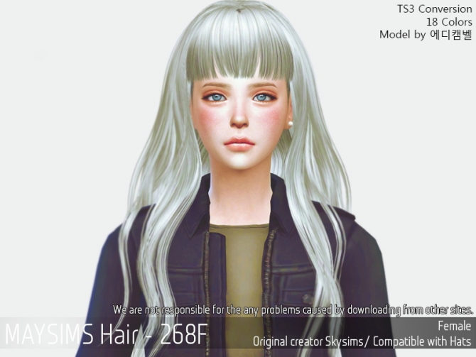 Hair 268F (Skysims) at May Sims » Sims 4 Updates