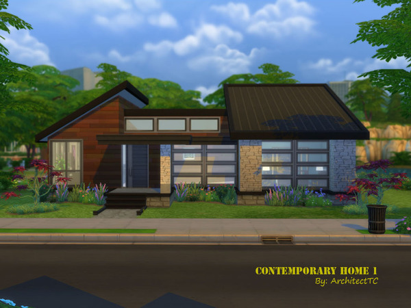 Sims 4 Contemporary Home 1 NO CC by ArchitectTC at TSR