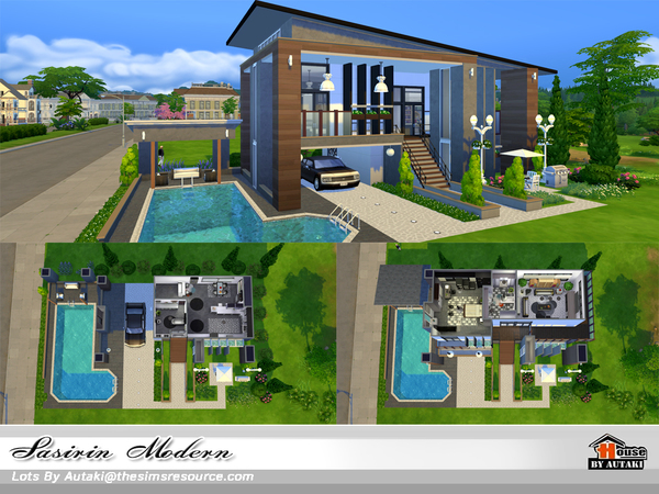 Sims 4 Sasirin Modern house by autaki at TSR
