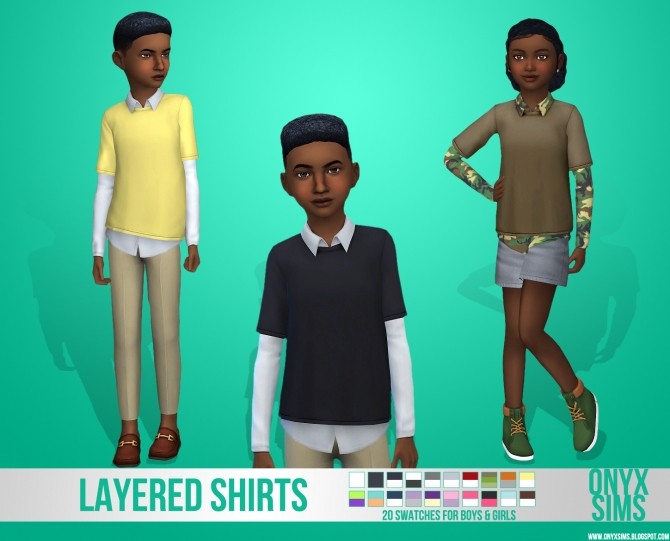 Sims 4 Layered Shirt for Kids at Onyx Sims