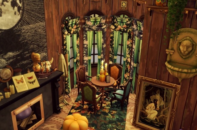 Sims 4 Old Hag recolour Collection couches and curtains at Valhallan