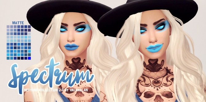 Sims 4 Spectrum Neptune Collection shiny and matte lipsticks at Valhallan