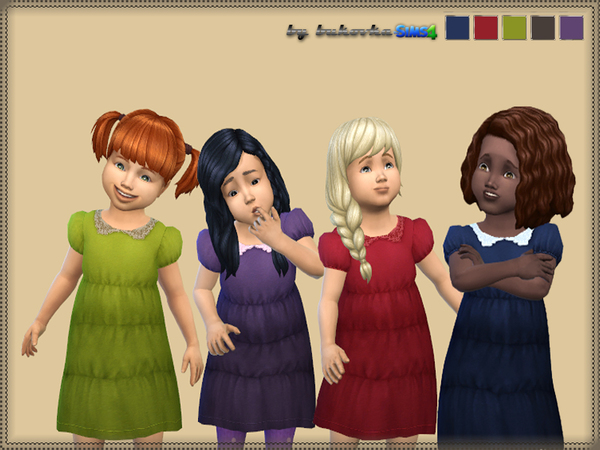 Sims 4 Dress & Collar by bukovka at TSR