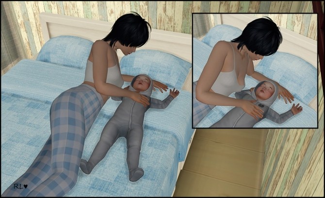 Sims 4 In bed with toddler poses at Rethdis love