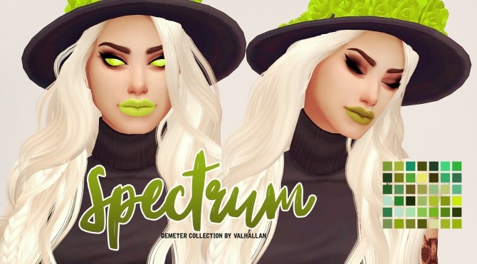 Sims 4 Spectrum Demeter Collection set shiny and matte lipsticks at Valhallan