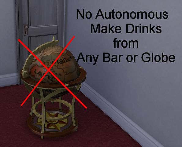 Sims 4 No Auto Make Bar/Globe Drinks at Pearlbh Sims Mods & Stuff