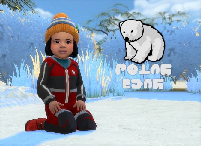 Sims 4 Polar Bear toddler snow suits at Budgie2budgie