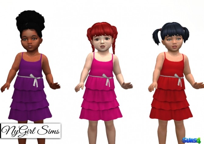 Sims 4 Layered Tank Dress with Bow at NyGirl Sims