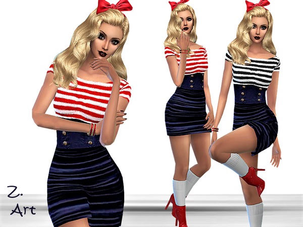 Sims 4 Pin Up 01 outfit by Zuckerschnute20 at TSR