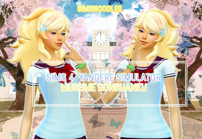 Sims 4 Musume Ronshaku Hair at SimsNoodles