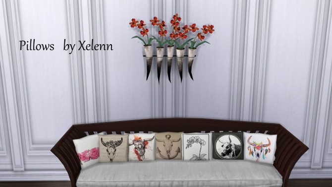 Sims 4 Horns Skulls & Flowers at Xelenn