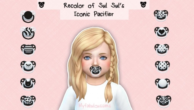 Sims 4 Sul Suls iconic pacifier recolors at My Fabulous Sims