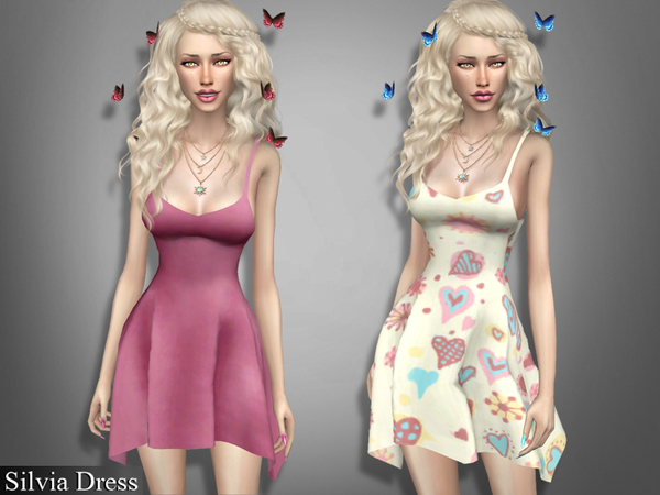 Sims 4 Silvia Dress by Genius666 at TSR