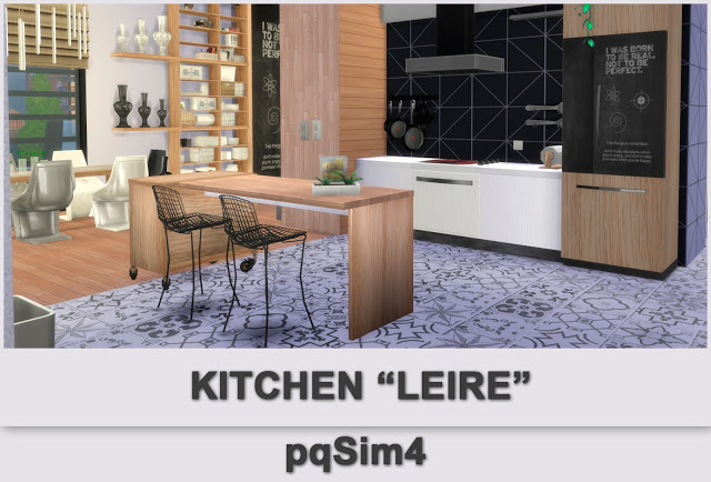 Sims 4 Leire Kitchen by Mary Jiménez at pqSims4