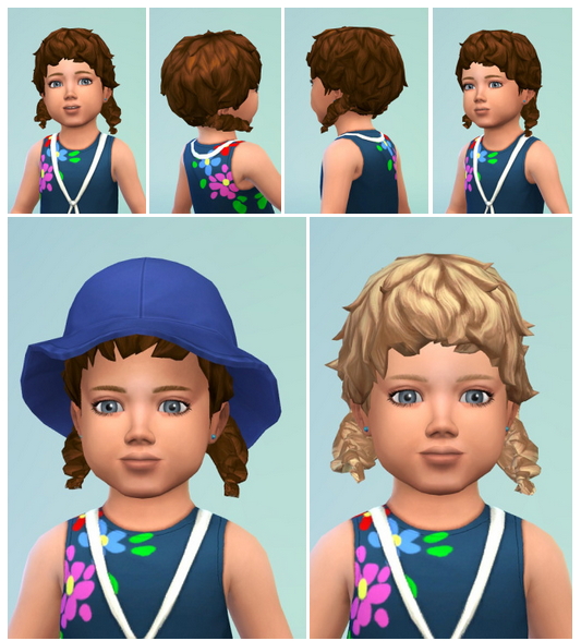 sims 4 toddler pigtails cc