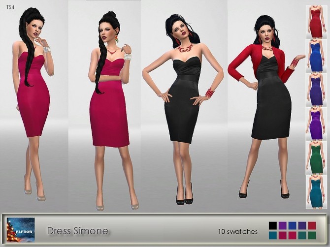 Sims 4 Simone dress at Elfdor Sims