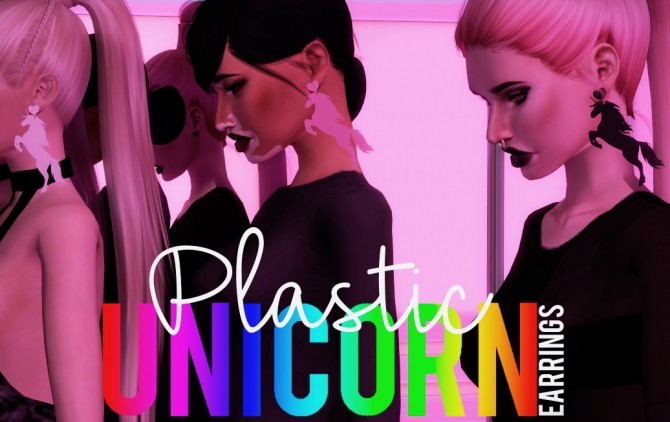 Sims 4 PLASTIC UNICORN EARRINGS at Candy Sims 4