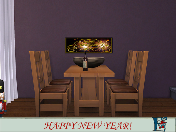 Sims 4 Happy New Year wall set by Evi at TSR