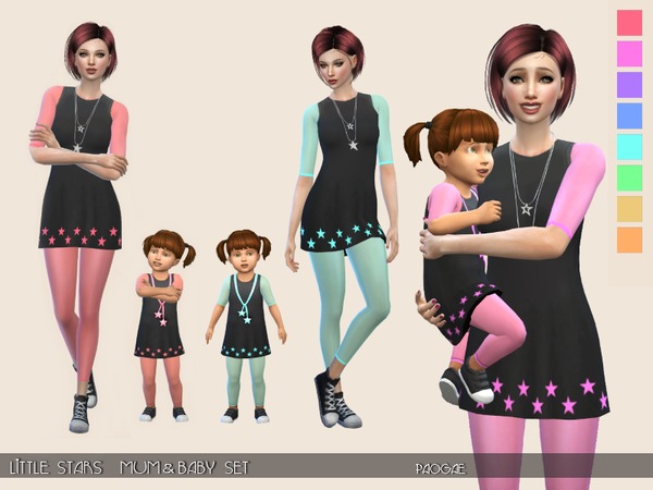 Sims 4 Little Stars Mum&Baby Set by Paogae at TSR