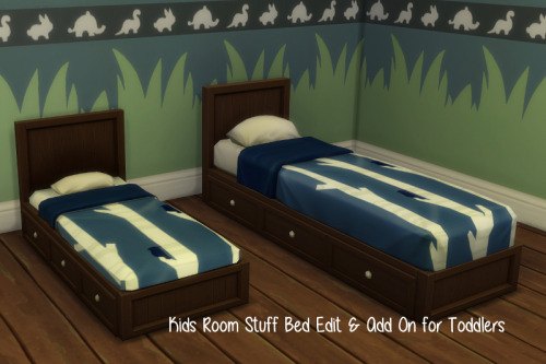 Sims 4 Kids Room Stuff Bed edited & Add On for Toddler at ChiLLis Sims