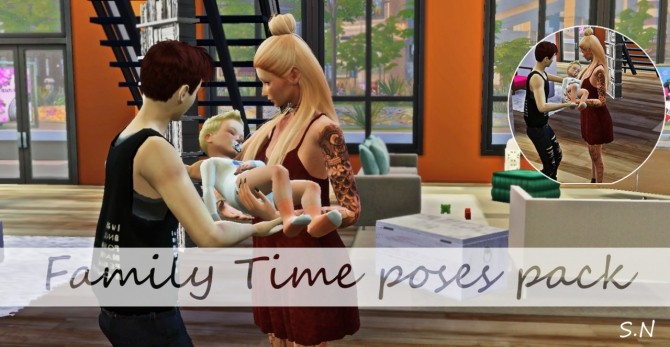 Sims 4 Family time poses at Simsnema