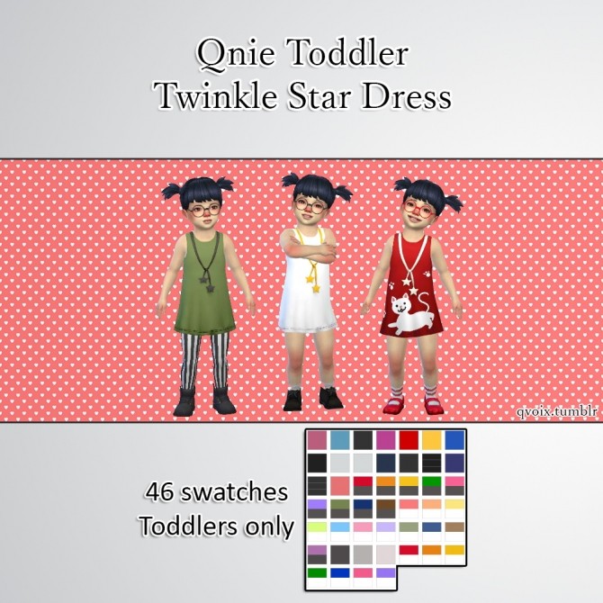 Qnie Toddler Twinkle Star Dress At Qvoix Escaping Reality Sims 4