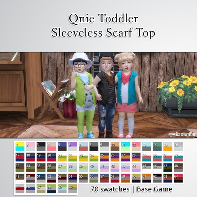 Sims 4 Qnie Toddler Sleeveless Scarf Top at qvoix – escaping reality