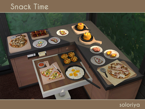 Sims 4 Snack Time clutter by soloriya at TSR