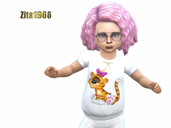 Sims 4 Fun tops and Pink hair 4 Tods by ZitaRossouw at TSR