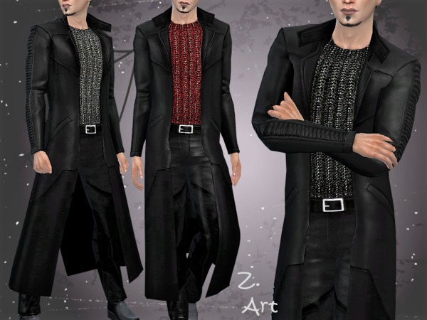 Sims 4 VampireZ. 01 exclusive leather outfit by Zuckerschnute20 at TSR