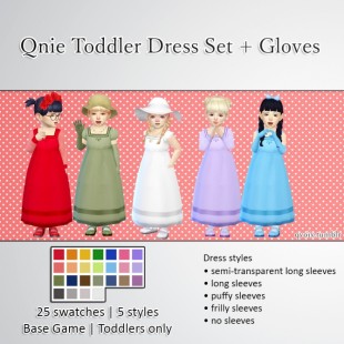 Qnie Toddler Dress Set & Gloves at qvoix – escaping reality » Sims 4 ...