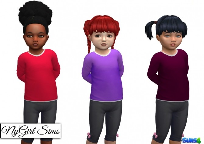 Sims 4 Long Sleeve Tee with White Undershirt at NyGirl Sims