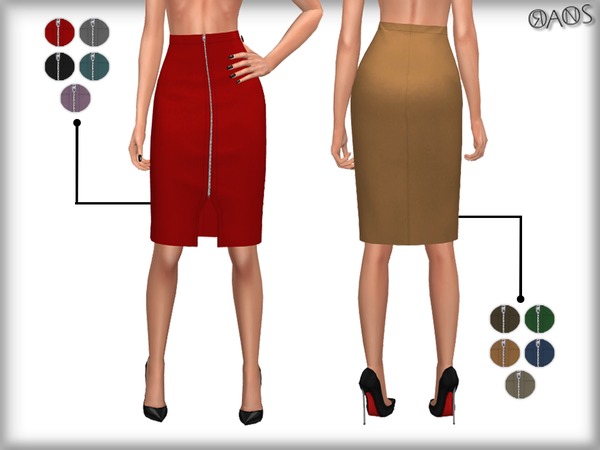 Sims 4 Zip Skirt by OranosTR at TSR
