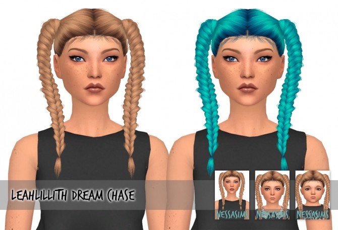 Sims 4 Leahlillith dream chase hair retexture at Nessa Sims