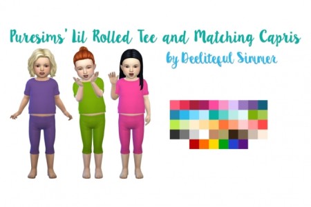 Puresims toddler rolled tee and capris recolors at Deeliteful Simmer