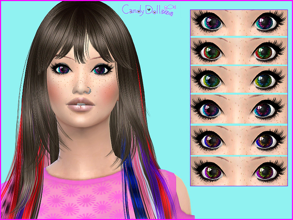 Sims 4 CuteRainbow Eyes by CandyDolluk at TSR