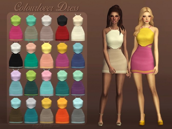 Sims 4 Colourlover Dress at Trillyke