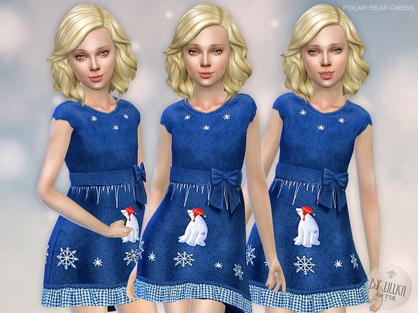 Sims 4 Polar Bear Dress by lillka at TSR