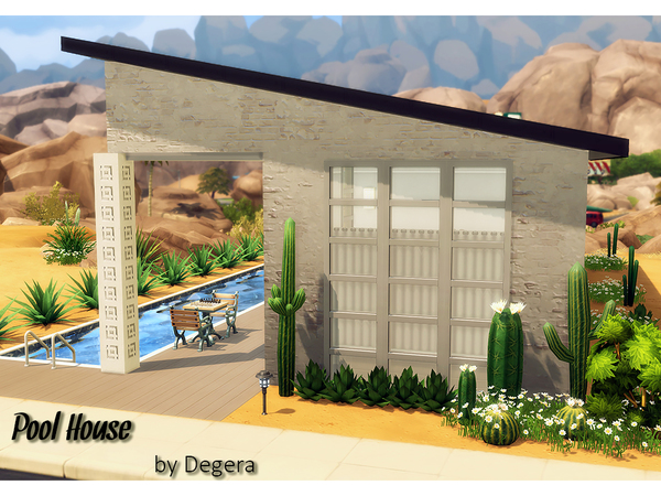 Sims 4 Pilars Pool House by Degera at TSR