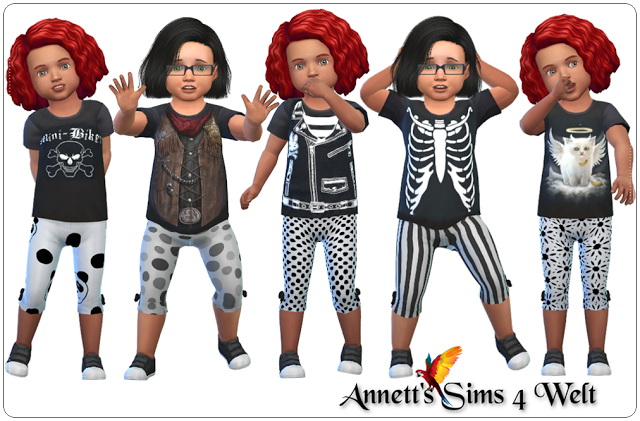 Sims 4 Toddlers Shirts & Pants Rockn Roll at Annett’s Sims 4 Welt