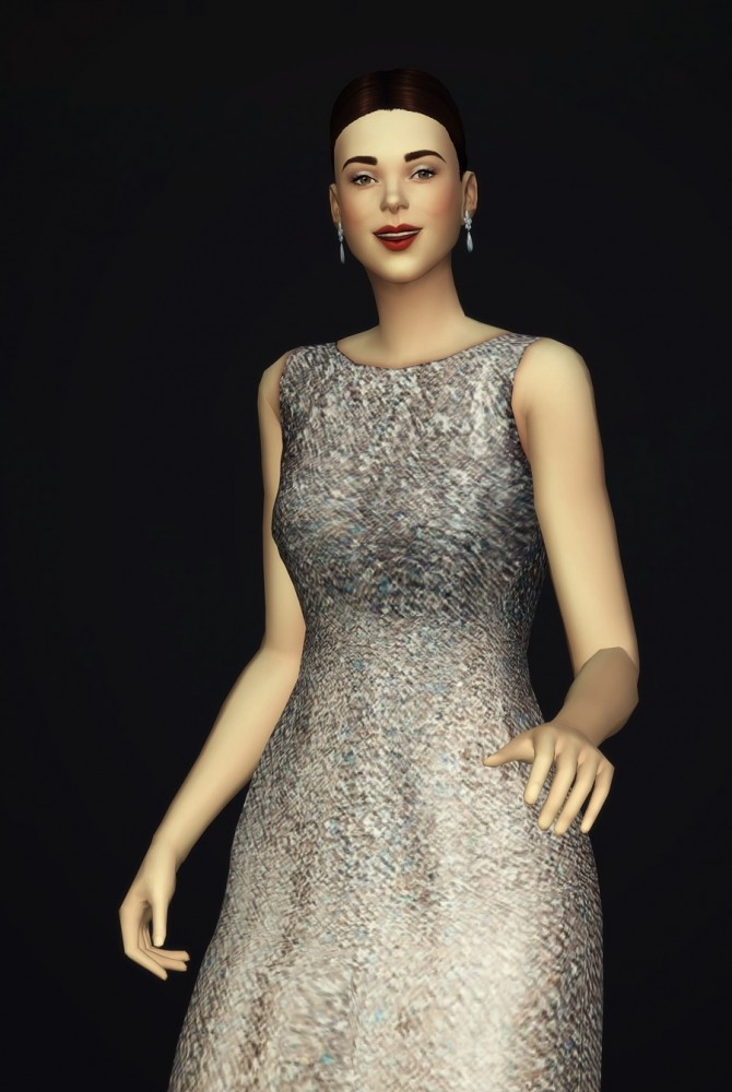 Sims 4 White Silver Sequined Gown at Rusty Nail