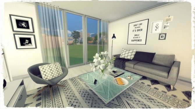 Sims 4 Grey Deco Livingroom at Dinha Gamer