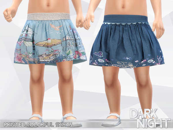 Sims 4 Printed Colorful Skirts by DarkNighTt at TSR