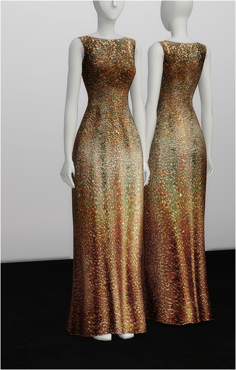 Sims 4 White Silver Sequined Gown at Rusty Nail