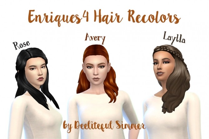 Sims 4 Enriques4​‘s hair recolors at Deeliteful Simmer